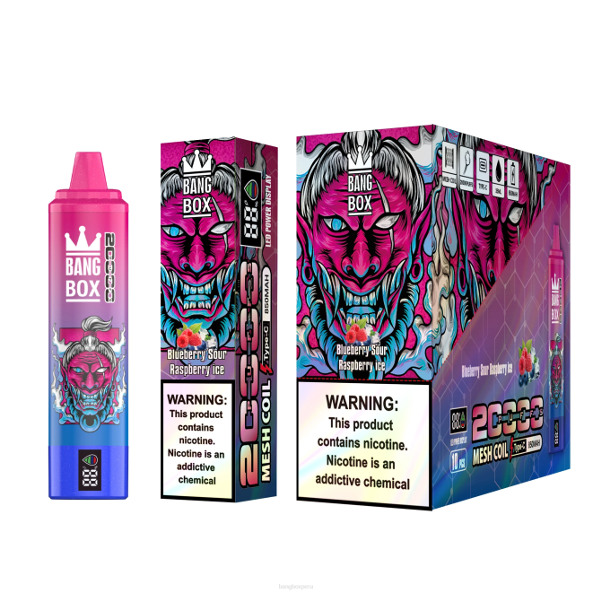 Bang Box Lima 22DR55 arándano frambuesa agria hielo | Bang Box Pantalla inteligente de 20000 inhalaciones