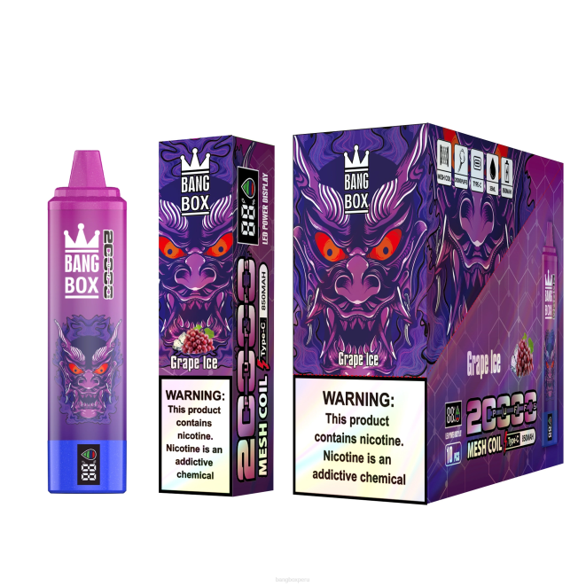 Bang Box Perú 22DR61 hielo de uva | Bang Box Pantalla inteligente de 20000 inhalaciones