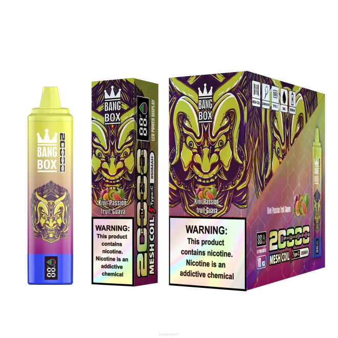 Bang Box Precio 22DR50 kiwi maracuyá guayaba | Bang Box Pantalla inteligente de 20000 inhalaciones