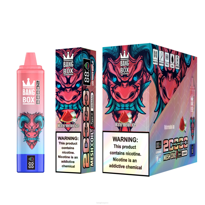 Bang Box Sabores 22DR56 hielo de sandia | Bang Box Pantalla inteligente de 20000 inhalaciones