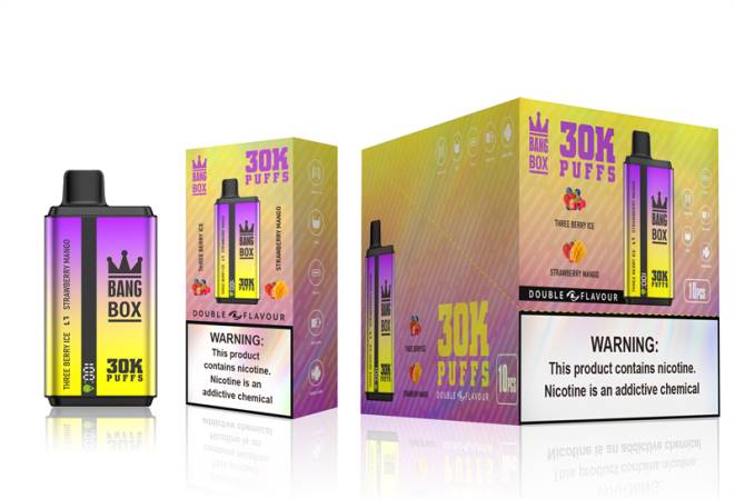 Bang Box Lima 22DR67 helado de tres bayas y mango de fresa | Bang Box 30000 inhalaciones de dos sabores.