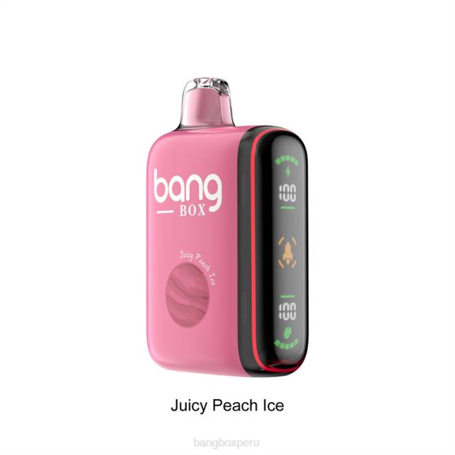 Bang Box Perú 22DR29 jugoso hielo de durazno | Bang Box Pantalla de potencia inteligente de 9000-18000 inhalaciones