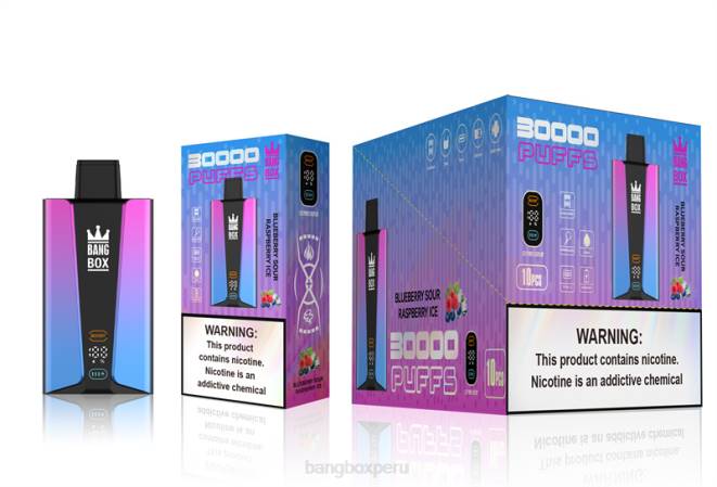 Bang Box Perú 22DR81 arándano frambuesa agria hielo | Bang Box Pantalla inteligente de 30000 inhalaciones