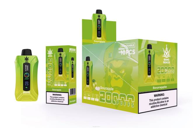 Bang Box Perú 22DR1 manzana agria | Bang Beach vape elegante de la pantalla de 20000 soplos