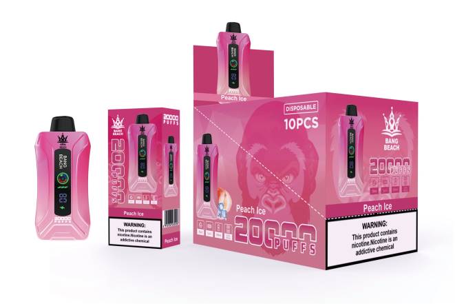 Bang Box Perú 22DR9 hielo de durazno | Bang Beach vape elegante de la pantalla de 20000 soplos