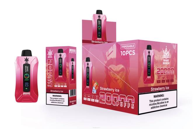 Bang Box Precio 22DR6 hielo de fresa | Bang Beach vape elegante de la pantalla de 20000 soplos