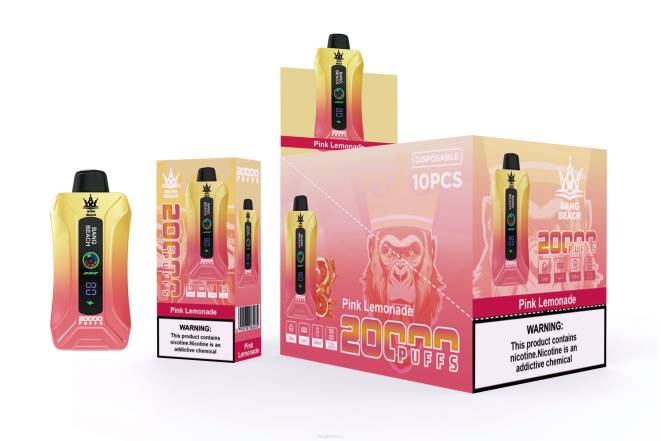 Bang Box Sabores 22DR4 limonada rosa | Bang Beach vape elegante de la pantalla de 20000 soplos