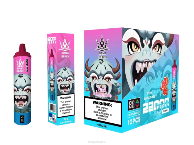 Bang Box Lima 22DR15 limonada rosa | Bang Beach Pantalla inteligente de 22000 inhalaciones.