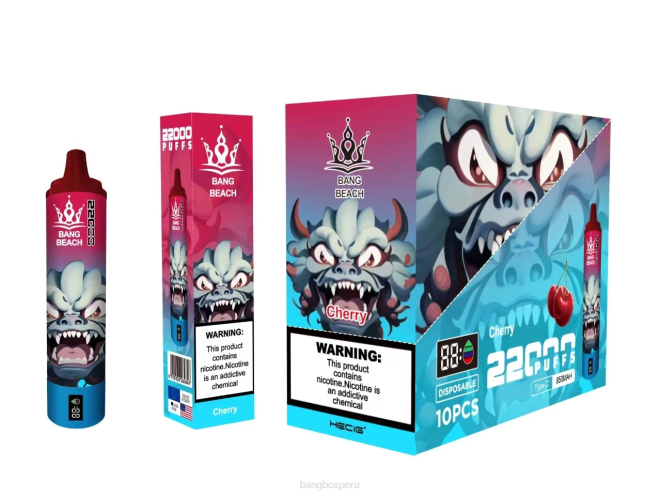 Bang Box Perú 22DR17 cereza | Bang Beach Pantalla inteligente de 22000 inhalaciones.