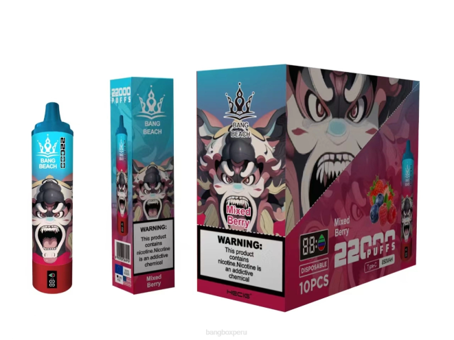 Bang Box Perú 22DR21 bayas mixtas | Bang Beach Pantalla inteligente de 22000 inhalaciones.