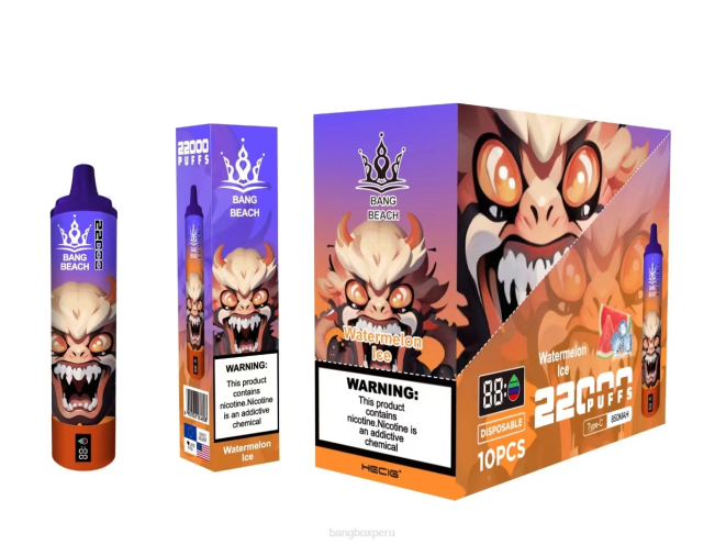 Bang Box Precio 22DR22 hielo de sandia | Bang Beach Pantalla inteligente de 22000 inhalaciones.